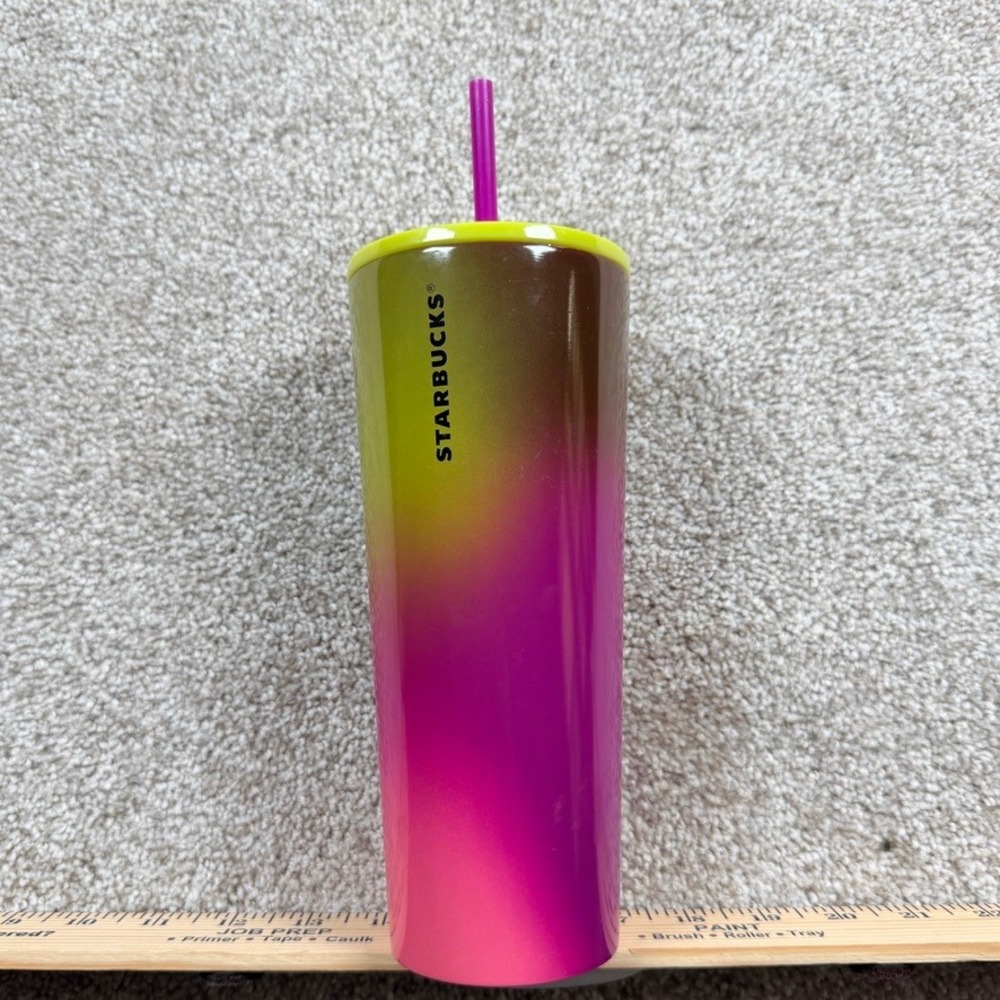 Starbucks 2022 Ombre Pink Green Lime Purple Stainless Steel 24oz Venti Tumbler